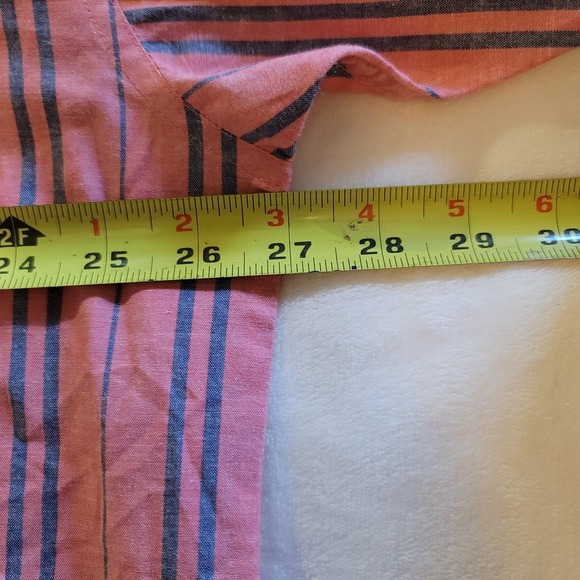 Vintage Eddie Bauer Rufton Stripe Men's Salmon Stripes Short-Sleeve Shirt XXL - Picture 7 of 10